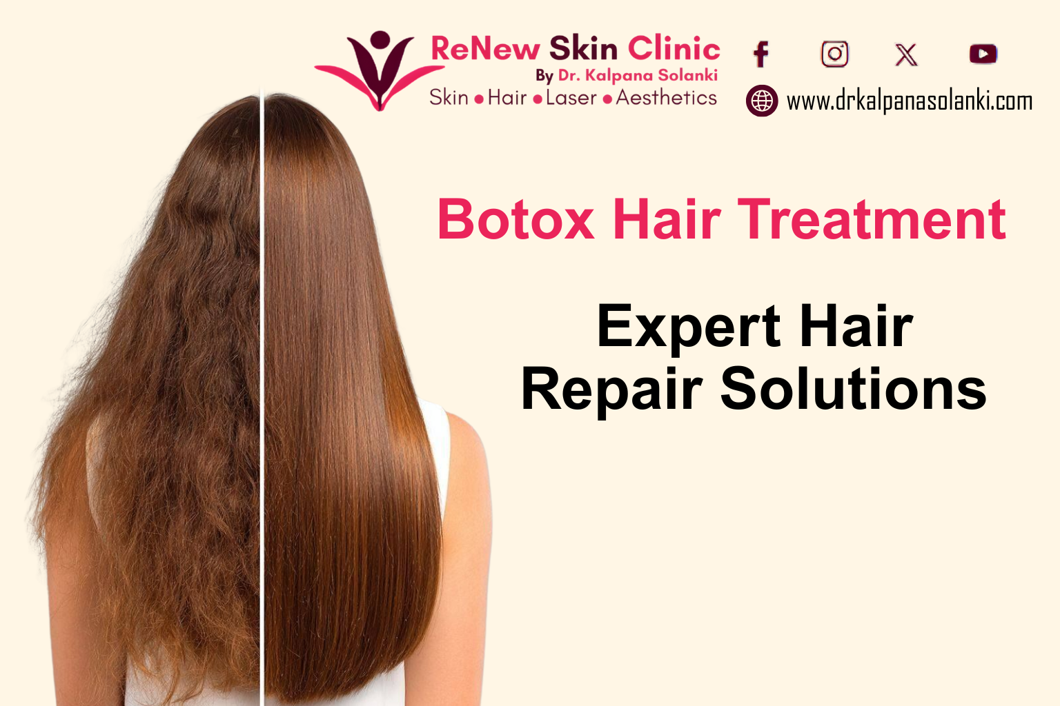 Botox hair treatment at clinic in Paschim Vihar for smooth and repaired hair